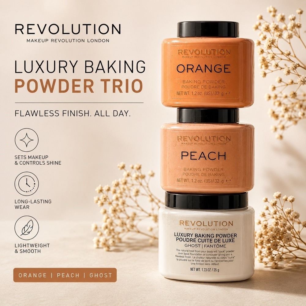 Revolution Beauty, Loose Baking Powder, Makeup Setting Powder, 1.13 Oz